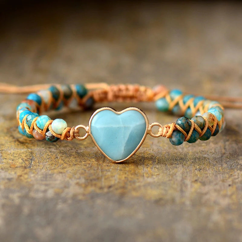 Amazonite Heart Bracelet