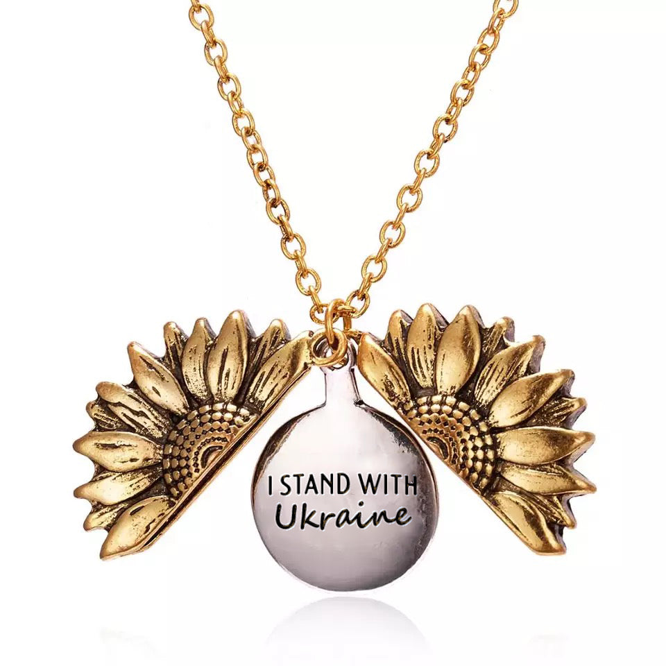 Stand With Ukraine Sunflower Necklace