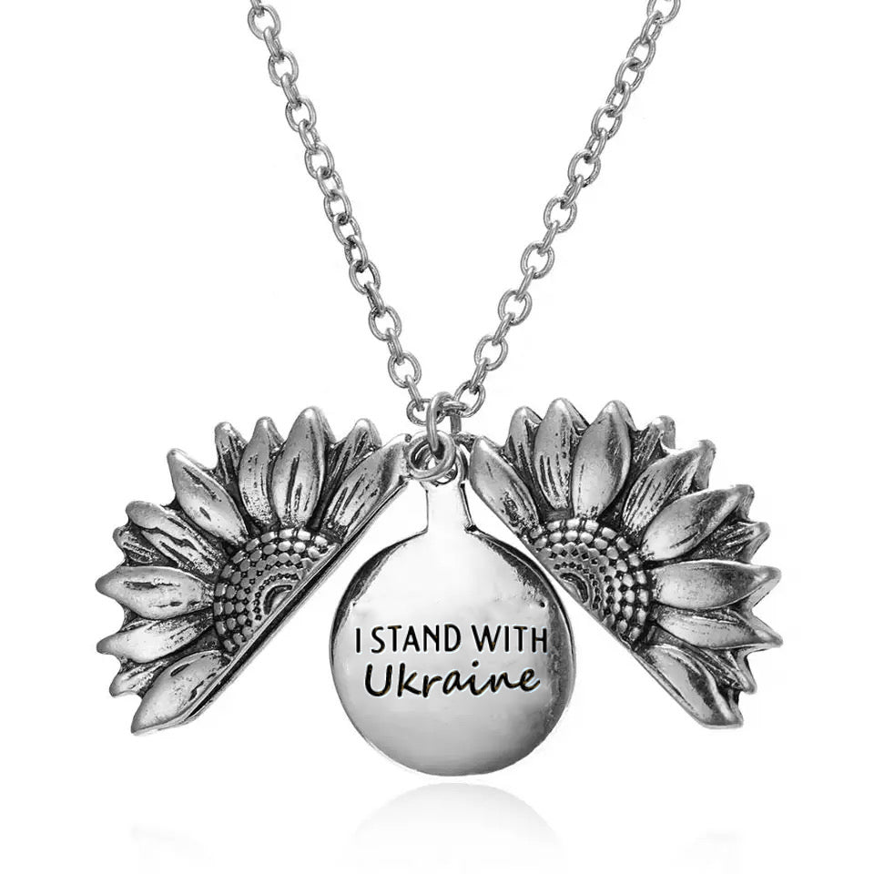Stand With Ukraine Sunflower Necklace