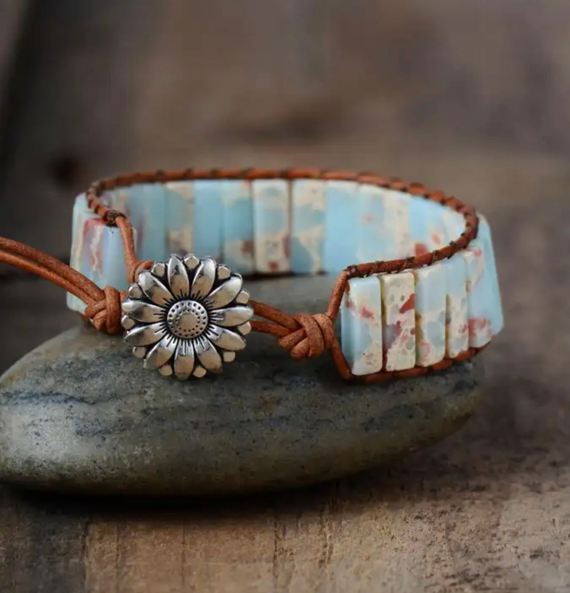 Jasper Stone Flower Bracelet