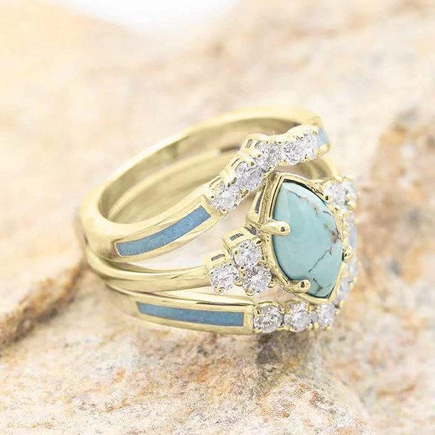 Natural Turquoise Crystal Ring