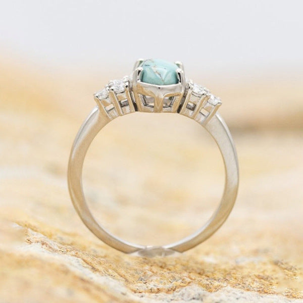 Natural Turquoise Crystal Ring