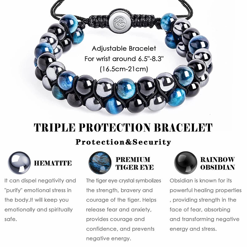 Triple Protection Tiger Eye Bracelet (Plants 1 Tree) 🌲